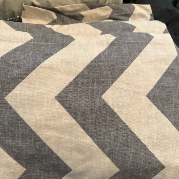 West Elm Curtains - Grey and Beige Chevron - Picture 3 of 3